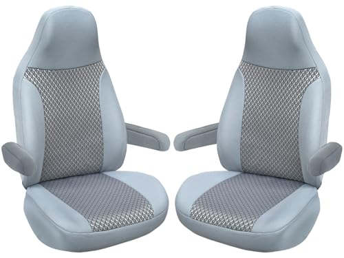 Housses de siège sur mesure pour camping-car conducteur et passager gris 822