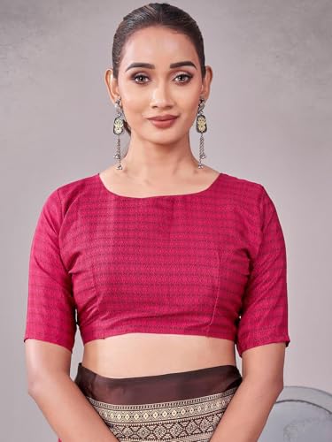 Image of Satrani Women's Crepe Printed Saree with Unstitched Blouse Piece
