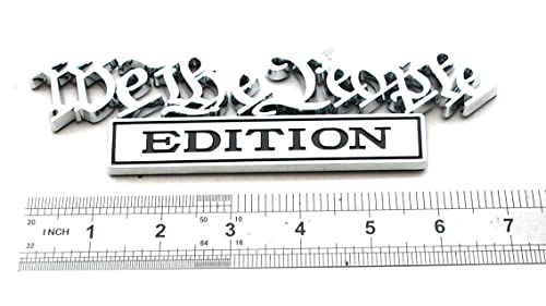 Image of 2X WE The People Edition Emblem 3D Badge Sticker Decal Compatible with Vehicle, Truck, SUV, Door Decoration (Chrome Black)