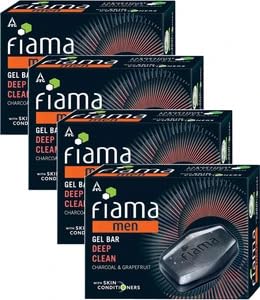 Men Deep Clean Gel Bar, With Charcoal, Grapefruit & Skin Conditioners, 500g (125g - Pack of 3+1),Skin Friendly pH, Soap for Men, For All Skin Types