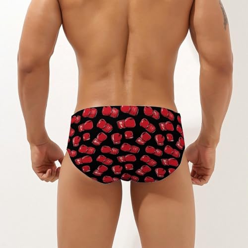 Red Boxing Gloves Mens Swim Briefs Quick Dry Triangle Trunks Swimsuit Swimming Bikini Swimwear2