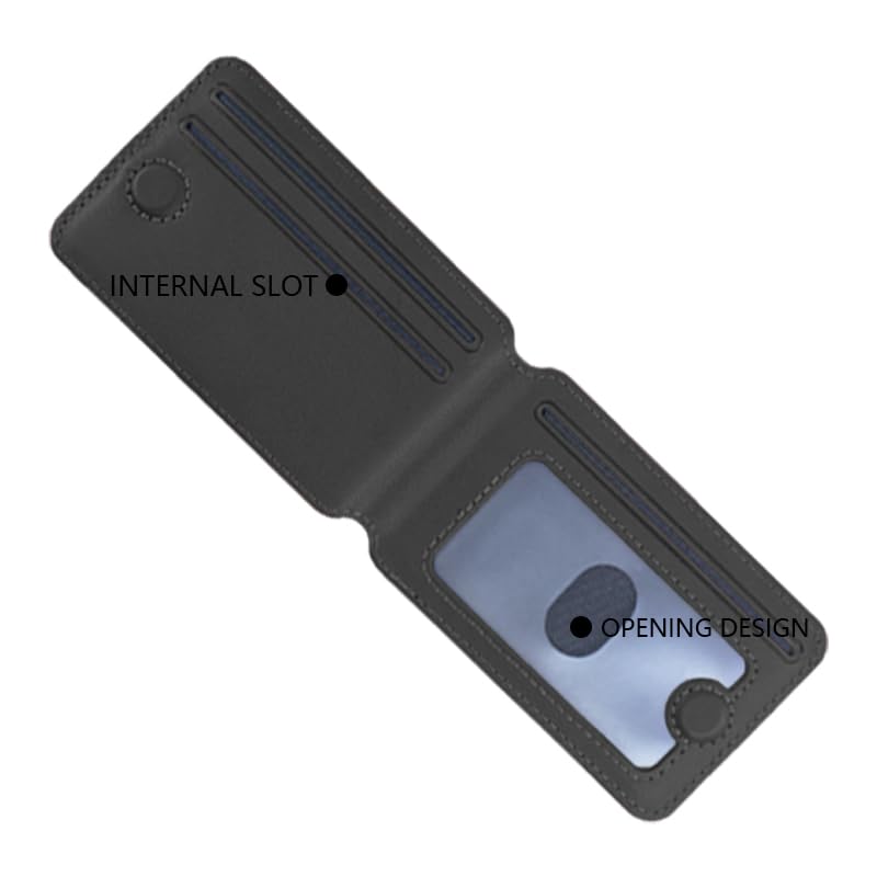 Image of ClickCase Magnetic Wallet, Compatible with MagSafe Wallet with Kickstand, for iPhone16 /15 /14 /13 /12 Series, Not for iPhone 13 /12 Mini, 4 Card Holder, Vegan Leather,Matt Black