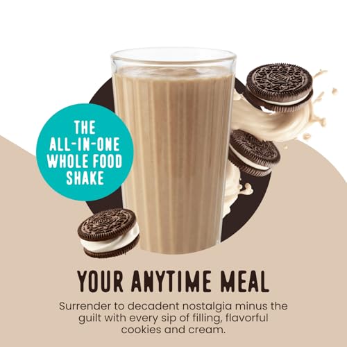 Image of FlavCity All in One Protein Shake Powder, Cookies and Cream - On the Go Meal Alternative + Collagen Peptides, Reishi & Cordyceps - Focus, Skin, Hair & Joint Support - 100% Grass Fed Whey, 20 Servings