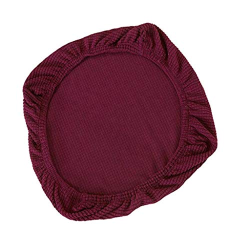 Elastic Stretch Chair Seat Cover Round Spandex Chair Covers Covers Removable Washable fit for Office Chairs,Dining Room Chairs,Bar Stools (Dark Purple)