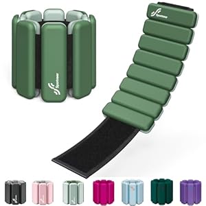 Sportneer Wrist & Ankle Weights for Women Men – 1 Pair (1 lb/2 lb Each) | Adjustable Weighted Bracelet Silicone Bangles for Yoga, Dance, Pilates, Cardio, Aerobics, Gym, Pool Exercises and Jogging