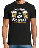 tostadora T-Shirt à Manches Courtes Two Beers Or Not Two Beers? That is The Pression. pour Hommes - Noir L - ref. 615195-P