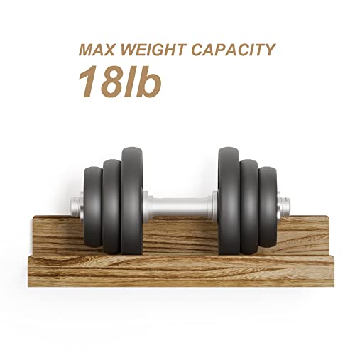 Ygeomer Floating Shelves Wall Mounted Set Of 4, 16 Inch Wood Wall Shelves For Bedroom, Living Room, Bathroom, Kitchen, Or Office, 4 Different Sizes #TOP4