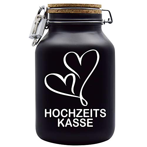 Spardose Hochzeitskasse Geld Geschenk Idee Schwarz XXL