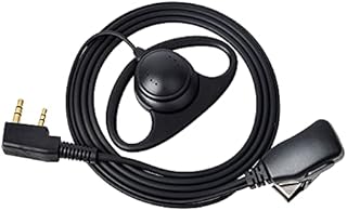 HYS D Shape Earpiece with Mic PTT Button Headset Compatible for Kenwood Baofeng UV-5R UV-82 BF-888S Wouxun Walkie Talkie