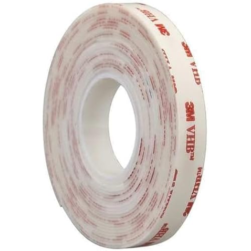 3M 4950 VHB Mounting Tape, Acrylic Foam, Permanent Bonding, Heavy Duty, White, 1 in x 5 yd, 1 Roll