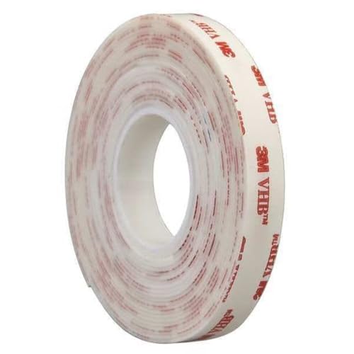 3M 4950 VHB Mounting Tape, Acrylic Foam, Permanent Bonding, Heavy Duty, White, 1 in x 5 yd, 1 Roll
