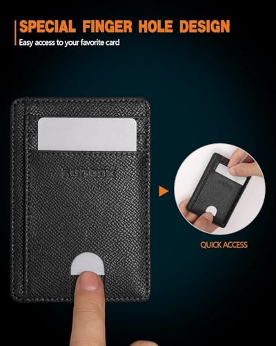 Image of RUNBOX Slim Minimalist Front Pocket RFID Blocking Leather Wallets for Men and Women Card Holder Wallets Gifts for men