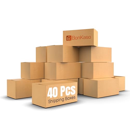Image of BonKaso 3 Ply Corrugated Boxes for Packaging | 7 inchx4 inchx3.5 inch (Pack of 40) | Brown Cardboard Packing Boxes for Shipping, Moving & Storage | Carton Boxes for Courier & Goods Transportation
