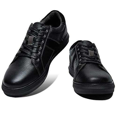 Men's Casual Oxford Sneakers Fashion Design Walking Shoes Black Leather Daily Flats Slip On Shoe For Men Size 13 #TOP2