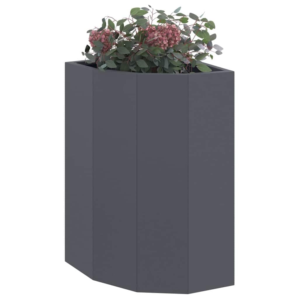 Vidaxl Corner Planter 30 X 30 X 50 Cm Steel Anthracite
