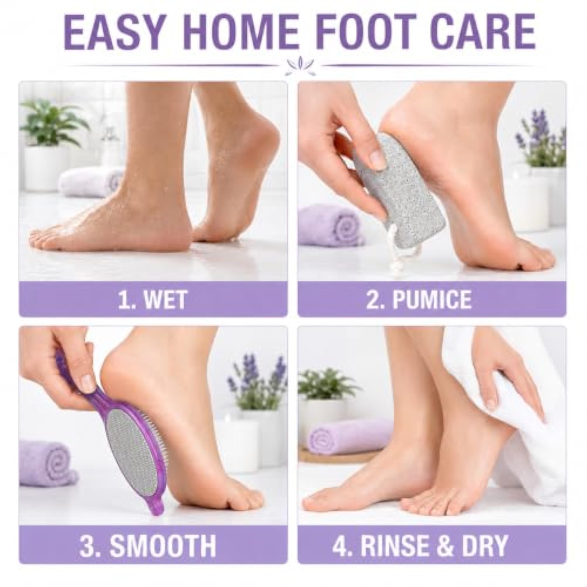 Foot Scrubber for Dead Skin, Combo Set