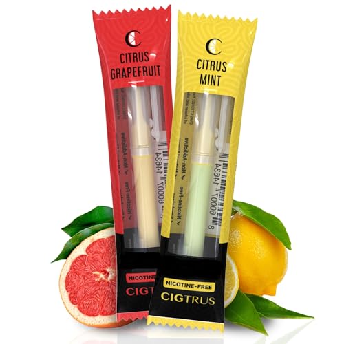 Cigtrus Inalatore d'aria senza fumo, senza tabacco, senza nicotina e non elettrico, aiuto per la fissazione orale, per sostituire le abitudini, confezione da 2 (pompelmo e limone lime)