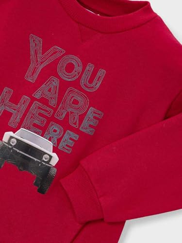Mayoral Car Print Pullover for Boys Red3