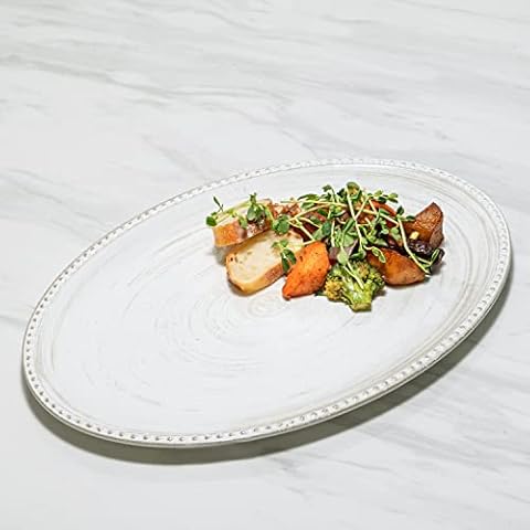 Zak Designs Servierplatte, oval, groß, Melamin, 40,6 cm, französisches Landhaus Cover