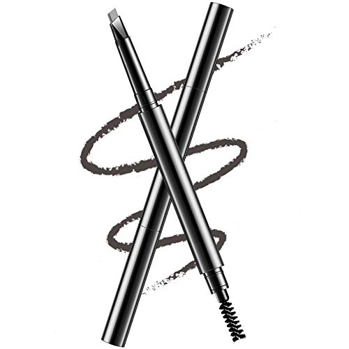 2 Pieces Eyebrow Pencil Long Lasting Eyebrow Pencil with Brush, Waterproof Brow Pencil Retractable Brow Pencil Sweat-proof Smudge-Proof Eye Brow Makeup Kit for Makeup (Gray)