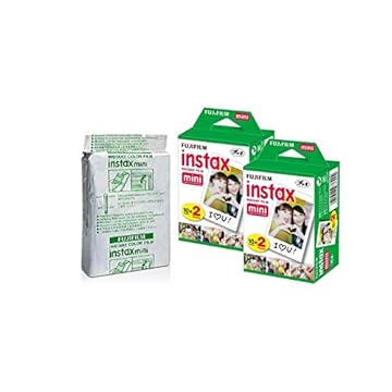 Fujifilm Instax Mini Instant Film, 10 folhas × pacote com 5 (total de 50 filmes) [Embalagem a granel]