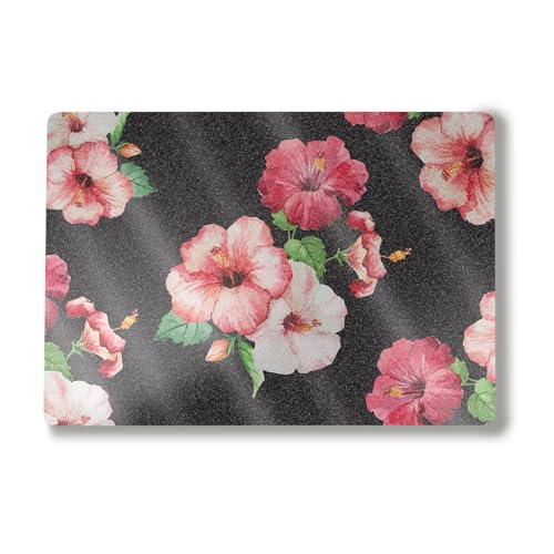 Glossy Glitter Laptop Skin Compatible with Surface Laptop 7 15" (2024) - Hibiscus - Premium 3M Vinyl Protective Wrap Decal Cover - Easy to Apply | Crafted in The USA by MightySkins