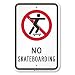 SmartSign 3M Engineer Grade Reflective Sign, Legend "No Skateboarding" with Graphic, 18" high x 12" wide, Black/Red on White