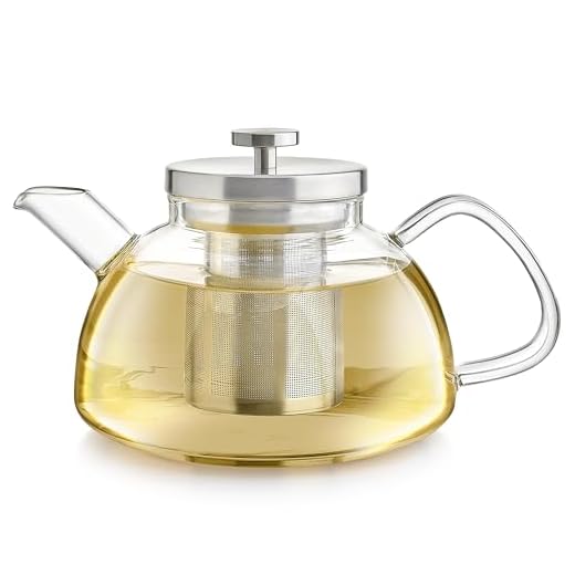 Teabloom Balance Borosilicate Glass Tea Kettle & Teapot – Stovetop-Safe, 40oz – Deep Loose Tea Infuser for Hot & Iced Tea – Elegant & Versatile Design for Tea Connoisseurs