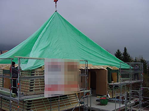 WUPSI Bâche de toit de secours (bâche de grue), renforcée plusieurs diagonales et longitudinale, protection UV maximale, résistance à la déchirure 1000/1900 N, 15 x 15 m, vert clair Cover