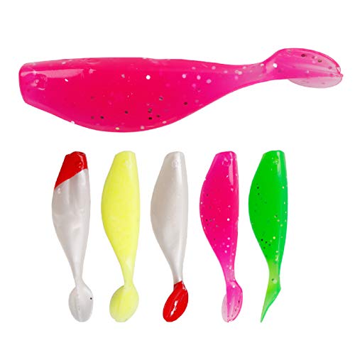 Iscas de pesca falsas, 10 peças 9,5 cm iscas falsas em forma de peixe biônicas, iscas macias para pe