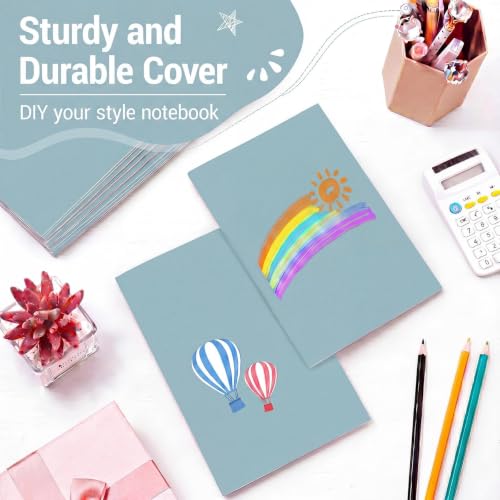 Image of Mimorou 100 Pcs A5 Journals Notebooks Bulk,Lake Blue,Lined | Kraft Softcover Small Notebooks 5.5 Inch x 8.3 Inch Notepads with 60 Page 30 Sheet for Writing Sketch Travel Office Supplies