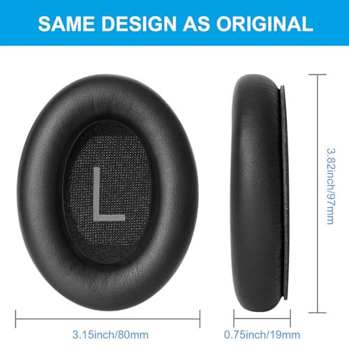Replacement Ear Pads for Bose QC45, Ear Cushions for Bose QuietComfort 45 (QC45)/Quiet Comfort SE (QC SE) Quiet Comfort Wireless Over-Ear Headphones, Ear Pads Cushions with Softer Protein Leather-Black miniatura 3