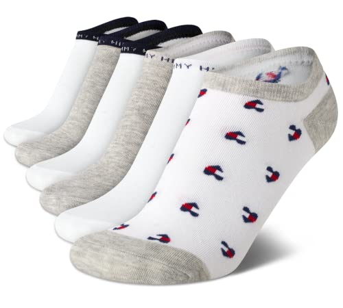 Tommy Hilfiger Womens No Show Socks - 6 Pack Soft Cotton Blend Low Cut Liner Socks for Sneakers, Loafers, Flats (Size: 4-10)