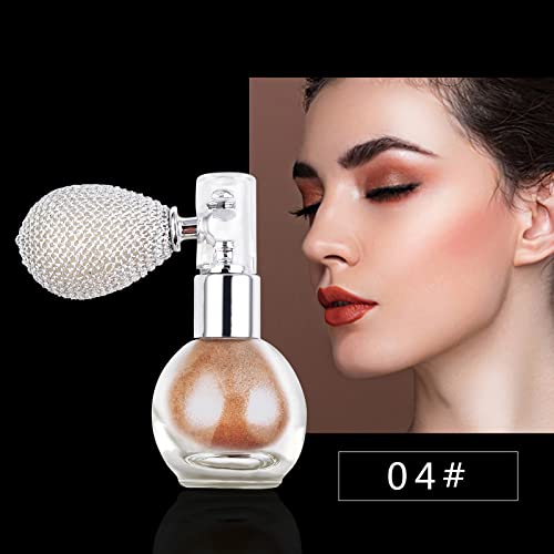 Sumeitang Liquid Illuminator + Glitter Spray Kit, Shimmer Luminizer, Face Body Glow Illuminator. Collocation Highlighter Powder High Gloss Glitter Spray For Face Body Lasting Sparkle Makeup(Bronze) #TOP3