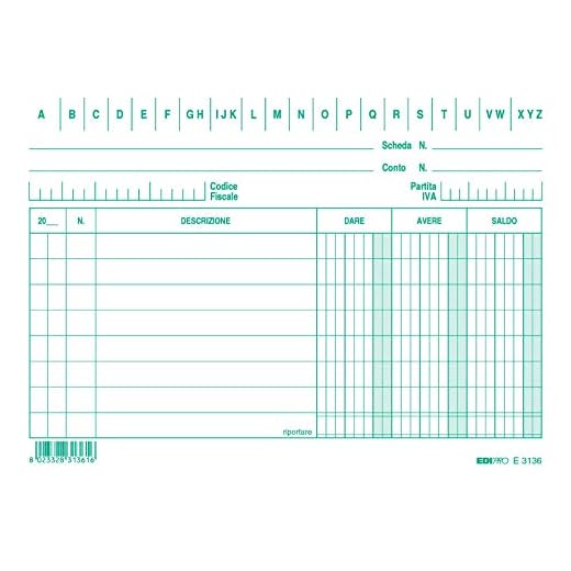 EDIPRO E3136VE - 100 tarjetas dar/agua/saldo verde f.to 17 x 12