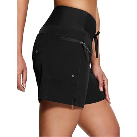 ISEEGZ Women's High Waisted Swim Shorts Cover