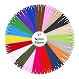 Mandala Crafts Colored Nylon Coil Zipper for Sewing, Handbag, Purse Making, Clothing, Wholesale Pack (7 Inches 100 Count, 20 Assorted Colors)