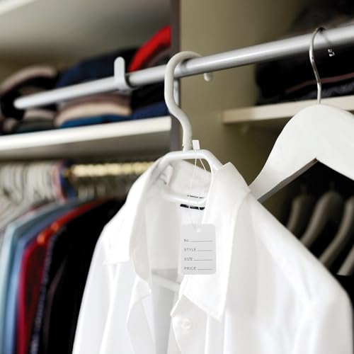 Etiquetas colgantes de papel blanco PRETYZOOM para marcar ropa y joyería menor con fijación fija 5