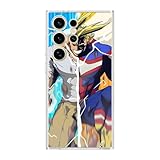 Clear Soft Full Body Protective Transparent Shockproof TPU Matte Cover Phone Case for Samsung Galaxy S24 Ultra,Anime Class A Hero Might MHA(06)