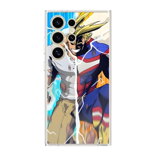 Clear Soft Full Body Protective Transparent Shockproof TPU Matte Cover Phone Case for Samsung Galaxy S24 Ultra,Anime Class A Hero Might MHA(06)