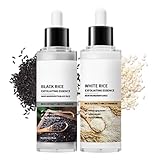 Peel Shot Glow Rice Ampoule Duo - Weiße & Schwarze Reis Peeling Gesicht - White & Black Rice Peel Glow Serum - Gesichtspeeling Frau, Porenreinigung Mitesserentferner, Intensive Feuchtigkeit