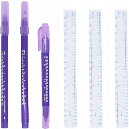 ZXUEZHENG 3 Pcs Surgical Skin Marker Pen, Professional Sterile Tip Tattoo Stencil Markers Pen Scribes ,(0.5mm,1mm) with Paper Ruler (2 Single Head +1 Double Head)