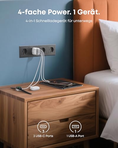 Anker Zolo 70W USB C Ladegerät, 4-Port-Netzteil mit ultraschnellen 70W – Ansicht 4