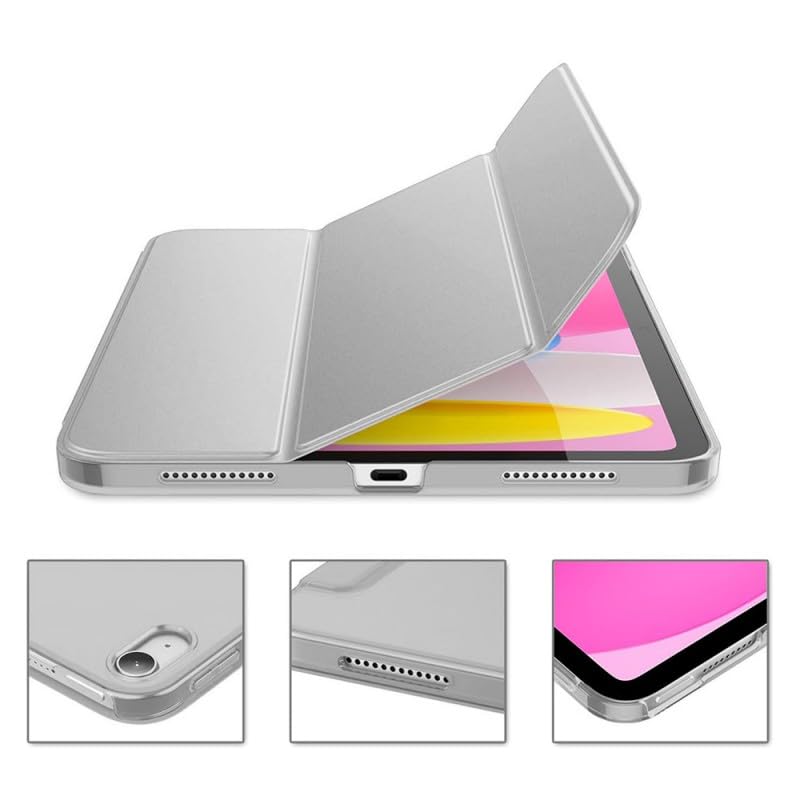 Rabat avec Support iPad 10.9 et 11 A16, Protection Intégrale Grise
