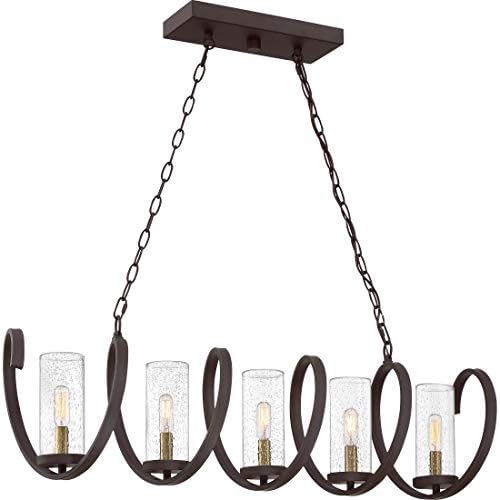 Quoizel Tumult 5-Light Western Bronze Linear Chandelier