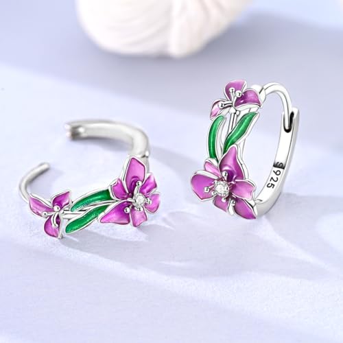 LAZA Earrings for Women 925 Sterling Silver Butterfly Hoops Small Colorful Rainbow Hoop Earrings Huggie Earrings2