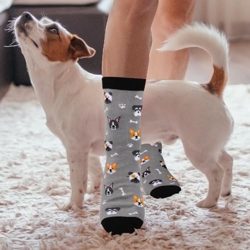 MEJOSER Geschenk für Hundebesitzer, Lustige Socken Hundemotiv 36-42, Geschenk Hundebesitzer Frau für Hundeliebhaber Valentinstag Geburtstag Weihnachten, Bunte Witzige Socken