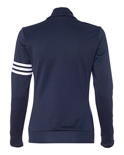 adidas-Ladies-ClimaLite-3-Stripes-French-Terry-Full-Zip-Jacket-Navy-White-Medium