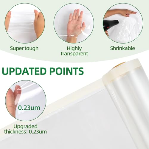 FLYZZZ Window Insulation Kit - 62x393in Window Insulation Kit for Winter with Widen Double-Sided Tape, Thickened Plastic Window Covering for Winter Can Insulates 10 Windows by FLYZZZ - Used condition - Image 3