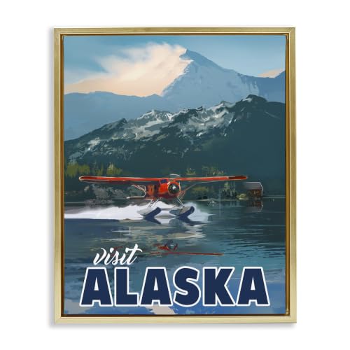 Alaska Seaplane Mountain Travel, 25 x 31 Inch Canvas in Floater Frame